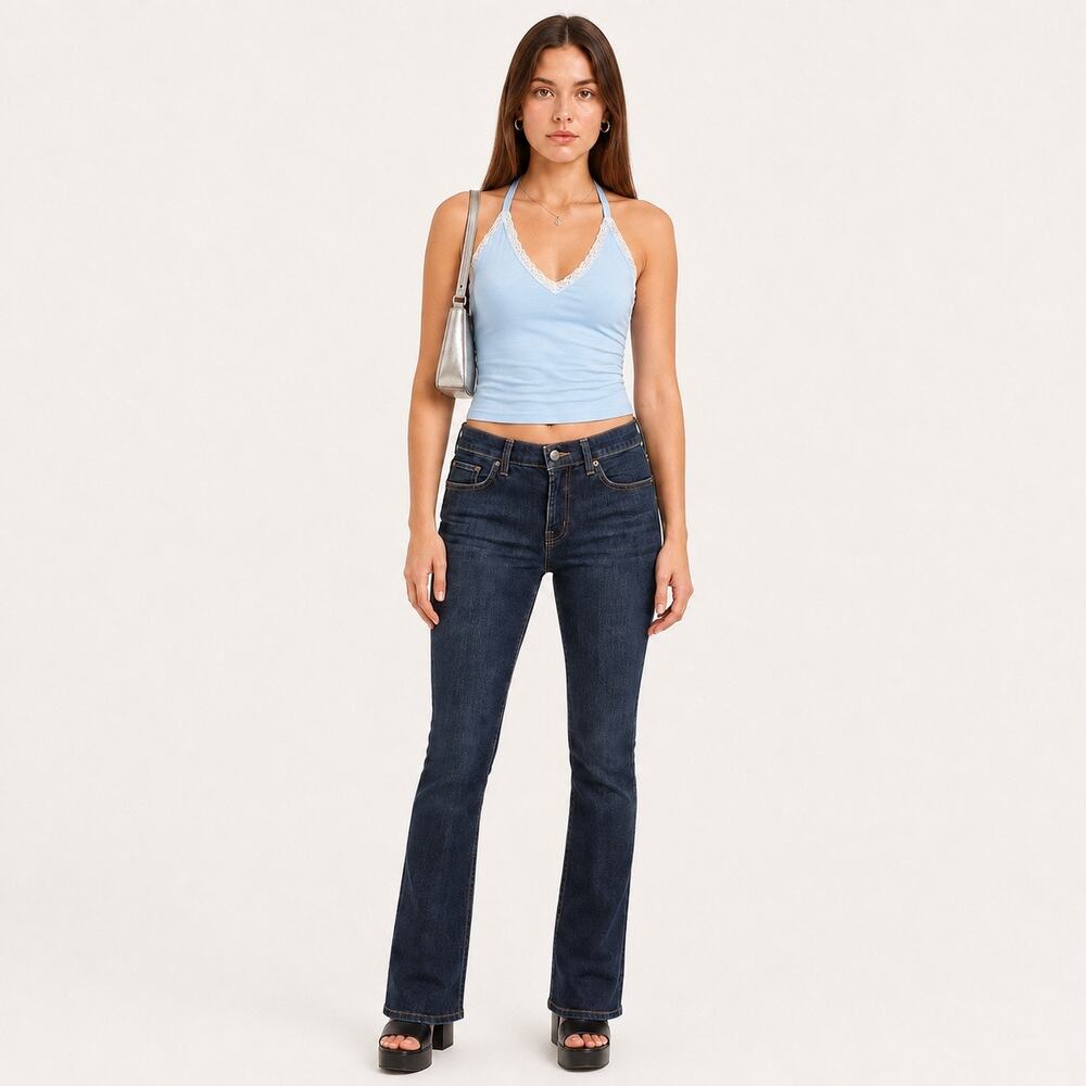 J Brand Perfect Dark-Wash Cropped Bootcut Jeans